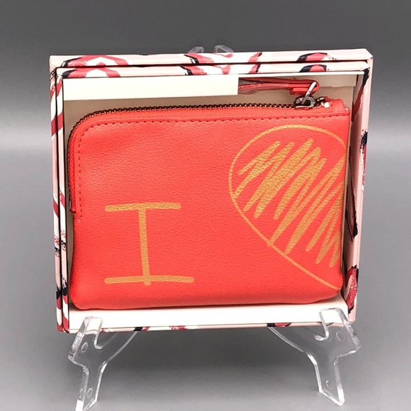 Vera Bradley Handbags - NIB VB Faux Leather Zip Pouch Coral